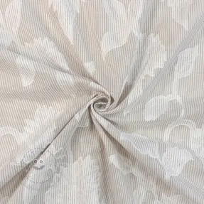 Baumwollstoff YARN DYED Stripes JACQUARD Flowers sand