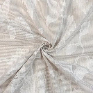 Baumwollstoff YARN DYED Stripes JACQUARD Flowers sand