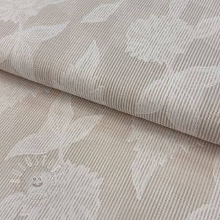Baumwollstoff YARN DYED Stripes JACQUARD Flowers sand