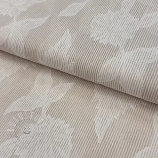 Baumwollstoff YARN DYED Stripes JACQUARD Flowers sand