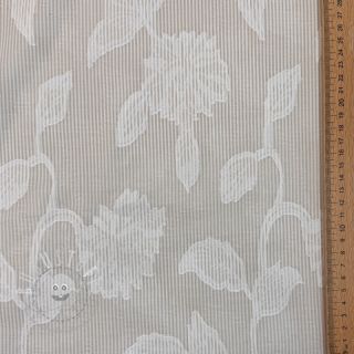 Baumwollstoff YARN DYED Stripes JACQUARD Flowers sand