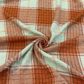 Viskosestoff CRINKLE Check mint