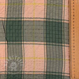 Viskosestoff CRINKLE Check peach