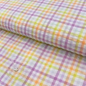 Baumwollstoff SEERSUCKER YARN DYED Checks multi