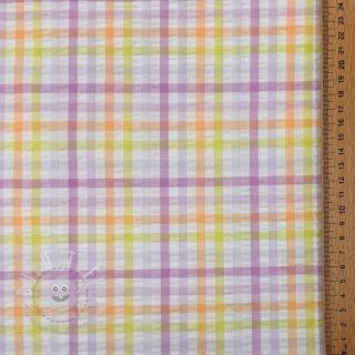 Baumwollstoff SEERSUCKER YARN DYED Checks multi