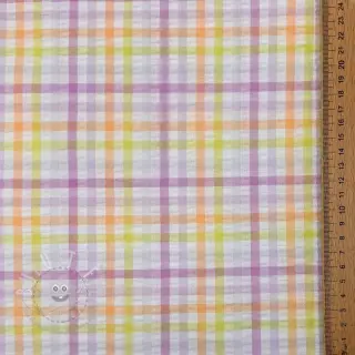 Baumwollstoff SEERSUCKER YARN DYED Checks multi