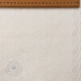 Baumwollstoff EMBROIDERY TWO-SIDE SCALLOP Neo white