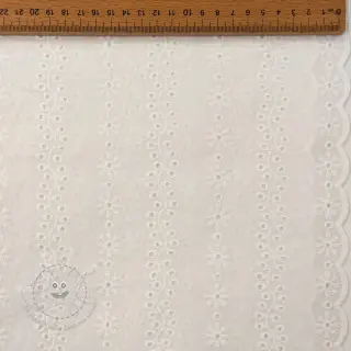 Baumwollstoff EMBROIDERY TWO-SIDE SCALLOP Neo white
