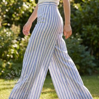 Baumwollstoff YARN DYED Stripes Nina blue
