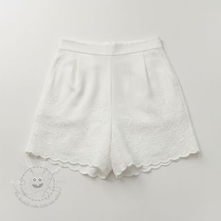 Baumwollstoff VOILE EMBROIDERY ONE-SIDE BORDER white