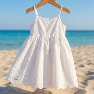 Baumwollstoff EMBROIDERY TWO-SIDE SCALLOP Verena white