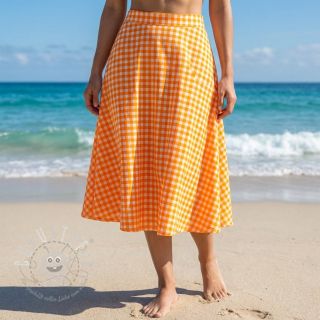 Baumwollstoff YARN DYED NEON SMALL Checks orange