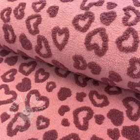 Mantelstoff TEDDY Hearts old pink