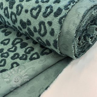 Mantelstoff TEDDY Hearts old green