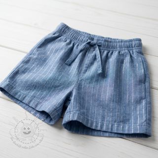 Baumwollstoff YARN DYED Stripes LUREX blue