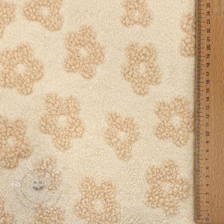 Kuschelfrottee Knitted flowers ecru