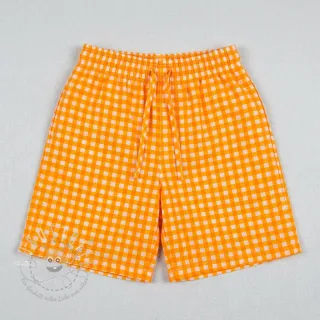 Baumwollstoff YARN DYED NEON BIG Checks orange