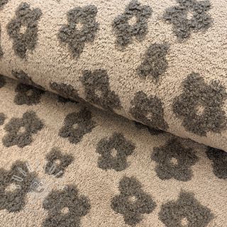 Kuschelfrottee Knitted flowers sand