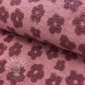 Kuschelfrottee Knitted flowers old pink
