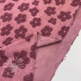 Kuschelfrottee Knitted flowers old pink