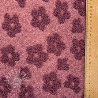 Kuschelfrottee Knitted flowers old pink