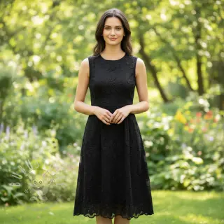 Baumwollstoff EMBROIDERY Bellagio black