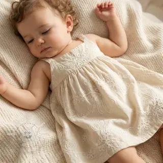 Baumwollstoff VOILE EMBROIDERY Kokka natural