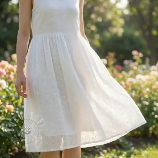 Baumwollstoff EMBROIDERY Pattern white
