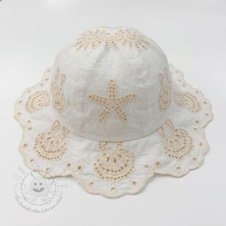 Baumwollstoff EMBROIDERY Sea ornaments white