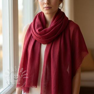 Baumwollstoff mit Viskose wine red