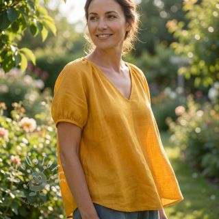 Baumwollstoff mit Viskose ochre