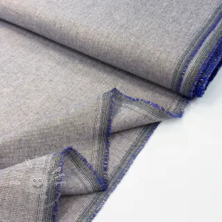 Baumwollstoff mit Leinen LUREX blue