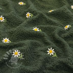 Mantelstoff EMBROIDERY Little daisy green