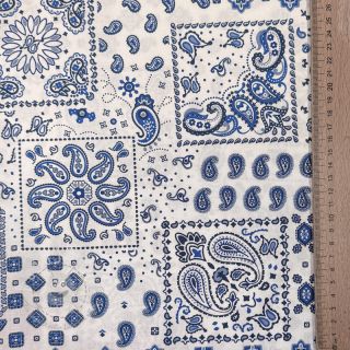 Baumwollstoff Kansas blanc blue
