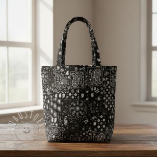 Baumwollstoff Farwest noir