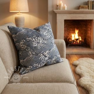 Dekostoff jacquard Swell allover argent