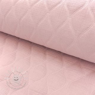 Double gauze/musselin QUILT Wave soft rose