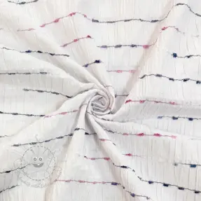 Baumwollstoff DOBBY CRINKLE Stripe white
