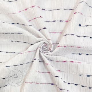 Baumwollstoff DOBBY CRINKLE Stripe white