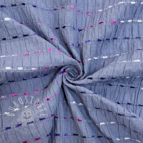 Baumwollstoff DOBBY CRINKLE Stripe jeans