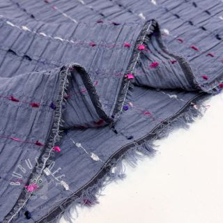 Baumwollstoff DOBBY CRINKLE Stripe jeans