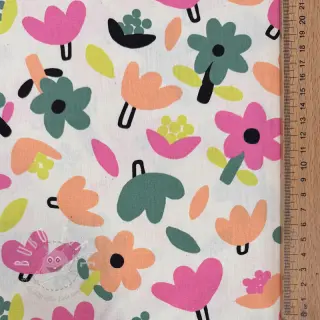 Baumwollstoff Flowers natural/green by JENNIFER BOURON ORGANIC