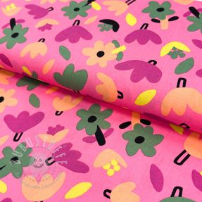 Baumwollstoff Flowers pink by JENNIFER BOURON ORGANIC