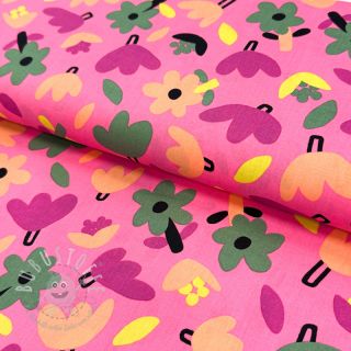 Baumwollstoff Flowers pink by JENNIFER BOURON ORGANIC