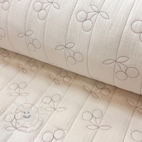 Double gauze/musselin STEPPED Cherries natural