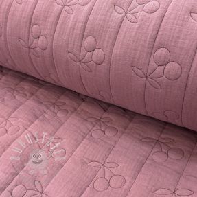 Double gauze/musselin STEPPED Cherries mauve