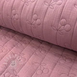 Double gauze/musselin STEPPED Cherries mauve