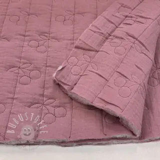 Double gauze/musselin STEPPED Cherries mauve