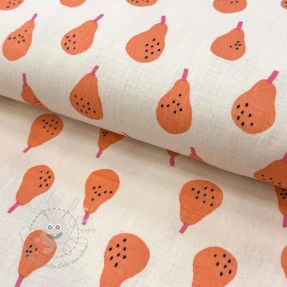 Double gauze/musselin Pears peach by JENNIFER BOURON ORGANIC