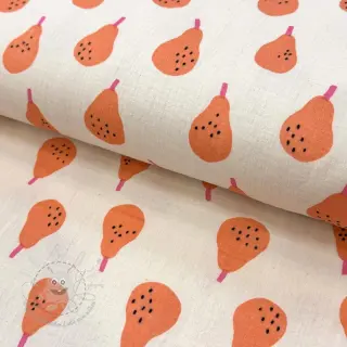 Double gauze/musselin Pears peach by JENNIFER BOURON ORGANIC